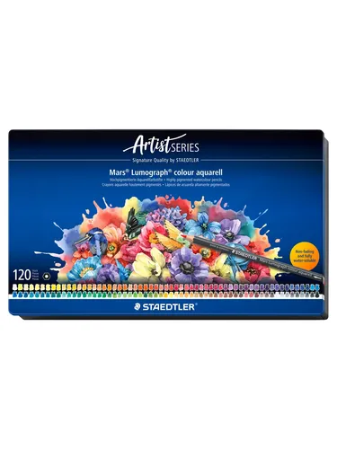 STAEDTLER Aquarellfarbstifte – 120 Künstler-Farbstifte im Metalletui