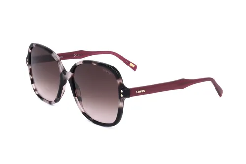 Levi's Damen 57mm Pink Havana Sonnenbrille LV5015S-0HT8-HA-57 - Sonnenbrille im trendigen quadratischen Design, mit 100% UV-Schutz und stilvollem rosa Rahmen – perfekt für modebewusste Damen.