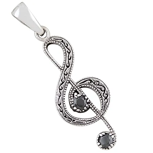 AFP Anhänger Notenschlüssel 925 Sterling Silber Zirkonia AS-591