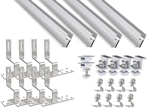 TRANGO Solarmodul-Halterung für 2x PV-Modul - Solarmodul-Halterungen für Ziegeldach und Schrägdach, einfach und schnell zu montieren, perfekt für Ihre Mini PV-Anlage zur eigenen Stromerzeugung.