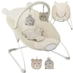 MoMi GLOSSY Babywippe mit 8 Melodien und 3 Vibrationsstufen – Beige