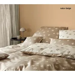 Elegante Bettwäsche Paws - 155x220 cm + 40x80 cm natur-beige