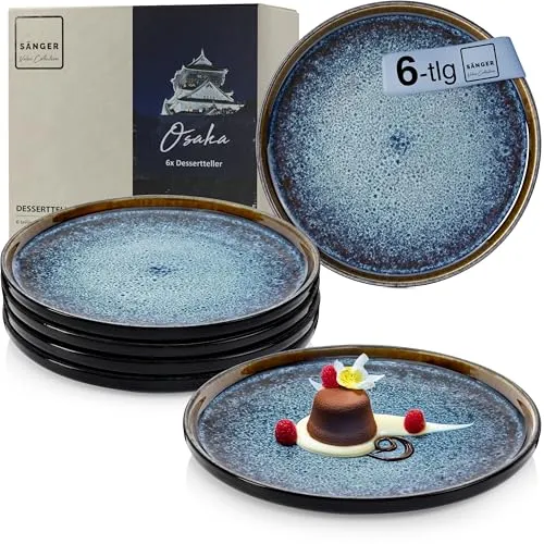Sänger Osaka Dessertteller Set 6-teilig in blau von Sänger
