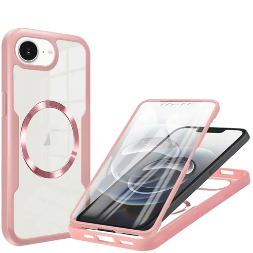 Handyhülle für Apple iPhone 17e  16e Full Cover 360 Grad Acrylic Hybrid TPU Rosa