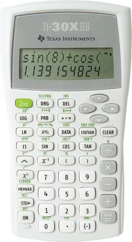 Texas Instruments TI-30 XIIB Schulrechner - Wissenschaftlicher Schulrechner mit zweizeiliger Anzeige, ideal für Schüler und Studenten, der die Berechnung komplexer mathematischer Aufgaben erleichtert.