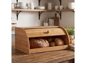 Brotkasten MCW-B80 mit Rolldeckel aus Bambus - Praktischer Brotkasten mit Rolldeckel aus hochwertigem Bambus. Die Ablagefläche oben und der leicht zu öffnende Knauf machen die Nutzung komfortabel. Hält Ihr Brot länger frisch und sorgt für Ordnung in der Küche.