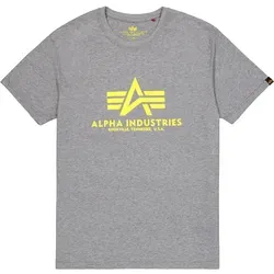 Alpha Industries Herren Basic T-Shirt XL - Charcoal Heather - Stylisches T-Shirt für Herren im Regular Fit mit großem Brustlogo und angenehm weichem Tragegefühl, perfekt für den Alltag.