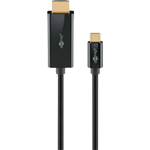Goobay USB-C-auf-HDMI-Kabel 4K @ 60 Hz, 3 m, schwarz (3 m, HDMI, 2.2) (75698)