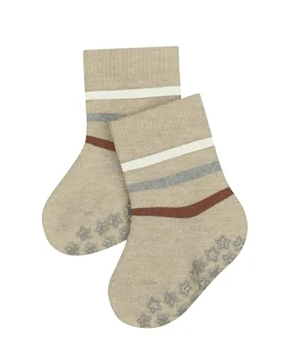 FALKE Unisex Baby Stoppersocken Multi Stripe B Hp Baumwolle rutschhemmende Noppen 1 Paar, Beige Sand Melange 4651, 74-80