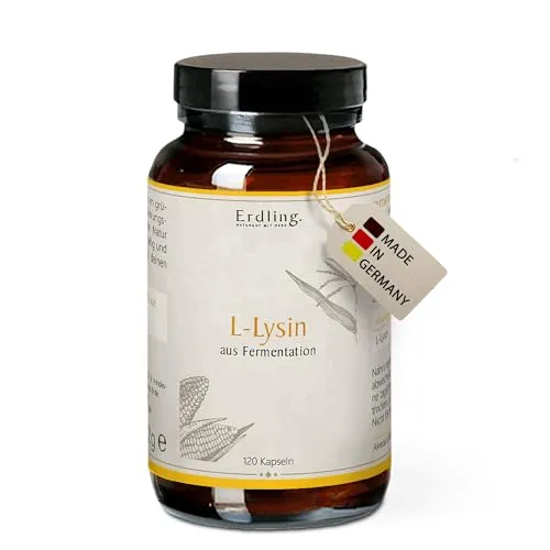 Waldkraft L-Lysin Kapseln | 500 mg hochdosiert | 99,4 % Reinheit aus Maisfermentation | Vegan & gut bioverfügbar und ohne Zusatzstoffe I 120 Kapseln im Braunglas