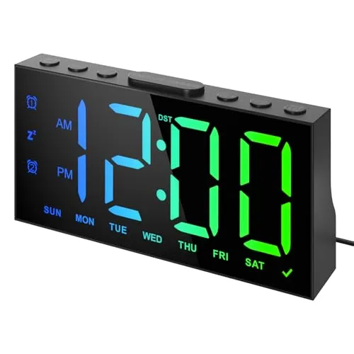 LIORQUE Nachttischwecker mit LED-Display - Digitaler Wecker mit großem, anpassbarem LED-Display, doppelten Alarmen, Snooze-Funktion und 2 USB-Ladeanschlüssen für bequemes Laden von Geräten.