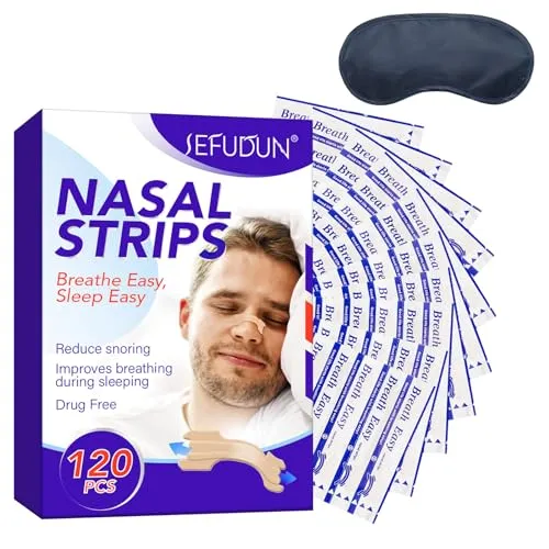 Stück Nasenpflaster Schnarchen, Schnarchpflaster Breathe Nase Nasal Stripes Schnarchstopper Nasenstreifen für Sport und Schlafen Gegen Schnarchen Nasenpflaster Besser Atmen mit 1 Augenmaske 120