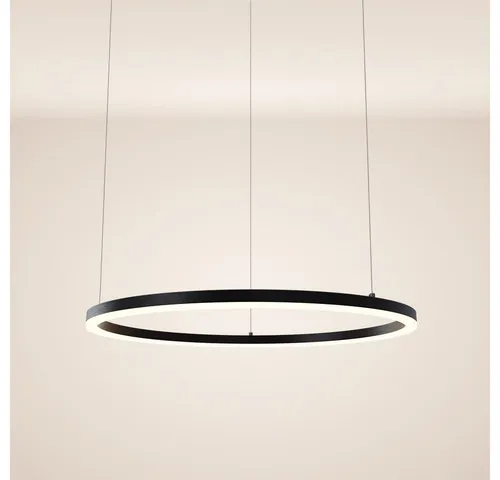 s.luce Pendelleuchte LED Ring 80 cm – Schwarz, Warmweiß - Lampen mit 5m Abhängung, vielseitig einsetzbar und modernster LED-Technik für perfekte Lichtverteilung und Farbwiedergabe.