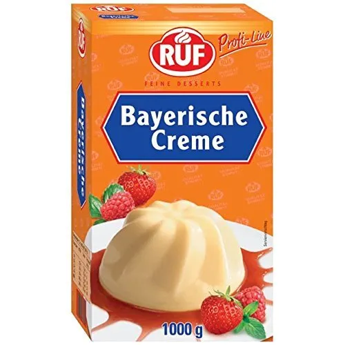 RUF Bayerische Creme ohne Kochen 1000g - Pudding & Dessertmischung für eine schnelle und einfache Zubereitung einer köstlichen Bayerischen Creme, ideal für spontane Dessertliebhaber.