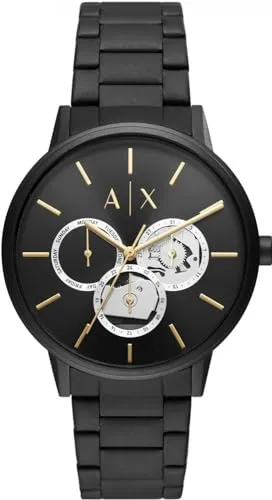 Armani Exchange Herrenuhr AX2748 - Armbanduhren für Herren mit 42mm schwarzem Edelstahlgehäuse, Quarzwerk und wasserdicht bis 50m – ideal für den eleganten Alltag und sportliche Aktivitäten.