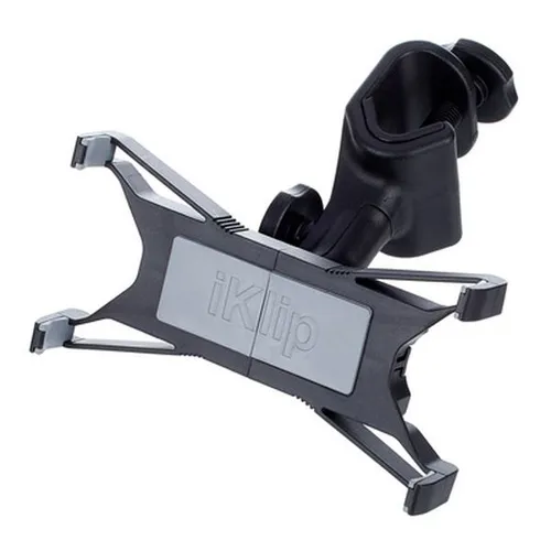 IK Multimedia iKlip Xpand - Universeller Tablet- und Smartphone-Ständer - Ständer für Tablets; ideal zur Befestigung an Mikrofonstativen, mit verstellbarer Klammer und sicherem 'Gorilla Grip' für Tablets von 7