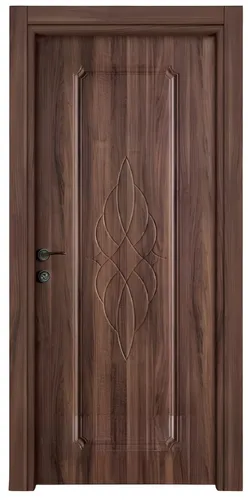 Schicke Braune Designer Haustür BY-533 - Moderne Einzeltür aus Holzwerkstoffen, mit hochwertiger PVC-Beschichtung. Ideal für verschiedene Wohnräume und bietet eine ansprechende Optik bei einfacher Montage.