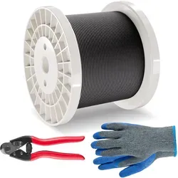 VEVOR Drahtseil-Set, 316 Edelstahlkabel mit Schneider & Handschuhen