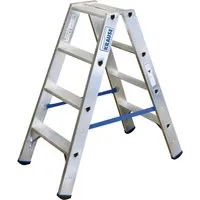 Stabilo Stufen-Doppelleiter 2x4 - Aluminium - Robuste Stehleiter aus Aluminium mit 8 Stufen und einer Tragfähigkeit von 150 kg, ideal für sichere Arbeiten in Höhe.
