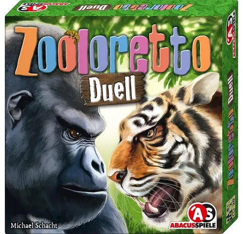 ABACUSSPIELE Spiel Zooloretto, Duell, Tiere, Wild, Zoo, Brettspiel, Kinderspiel, mit Tierillustrationen