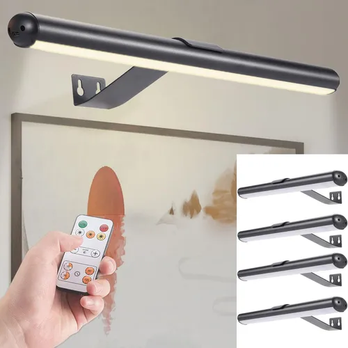 Elegante Wand- und Bildleuchte 4er-Set mit Fernbedienung & Touch Schalter