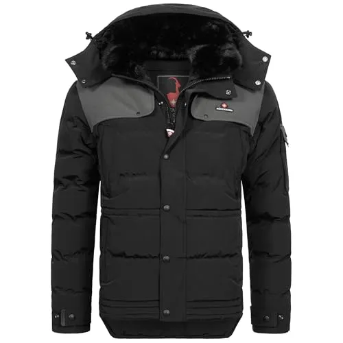 Höhenhorn Adamelo Nordwand Herren Winter Jacke Schwarz/Grau Gr. S - Funktionsjacken mit effektiver Wärmeisolierung und abnehmbarer Kapuze für optimalen Schutz gegen Kälte, Regen und Wind. Ideal für modische Auftritte im Winter.