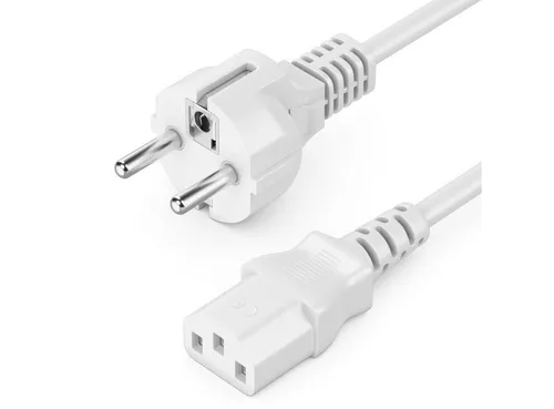 deleyCON deleyCON 3,0m Stromkabel Schutzkontakt Typ F (CEE 7/4) auf C13 Buchse Stromkabel