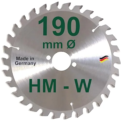 HM Sägeblatt 190 x 30 mm Zähne 30 W Kreissägeblatt Hartmetall 190mm Ersatzsägeblatt für AEG Atlas Copco Black & Decker Bosch De Walt Elu Festo Hitachi Holz-Her Mafell Makita Scheer Skil Handkreissäge
