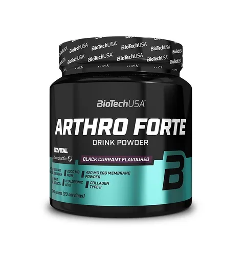 BioTech USA Arthro Forte Getränkepulver, 340 g Dose, Schwarze Johannisbeere - Vitamine & Mineralien, unterstützt die Gelenkgesundheit und enthält wertvolle Antioxidantien aus schwarzer Johannisbeere.