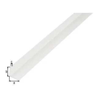 GAH Alberts Winkelprof. gleichsch., ungelocht L1000x B20x H20x S1, 5mm Kunststoff weiß