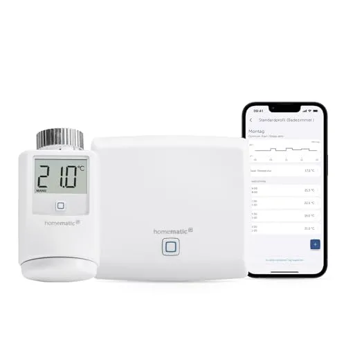 Homematic IP Starter Set Mini Heizen – Smart Home Thermostat - Programmierbare Thermostate für Zuhause, energiesparend und einfach per App oder Sprachsteuerung (Alexa, Google Assistant) zu bedienen.