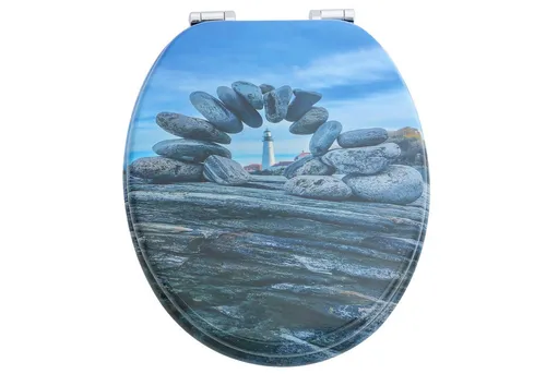 Style home Toilettendeckel WC-Sitz mit Absenkautomatik - Robuster WC-Sitz aus Holz mit Softclose-Mechanismus für leises Schließen, belastbar bis 300 kg – ideal für langlebigen Komfort in Ihrem Badezimmer.