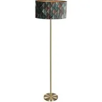 Qazqa Stehlampe Simplo Shade – Modernes Design in Gold/Messing - Elegante Stehlampe für den Innenbereich, ohne Leuchtmittel, mit E27-Fassung. Stilvolles Design aus Stahl und Baumwolle, ideal für eine gemütliche Atmosphäre.