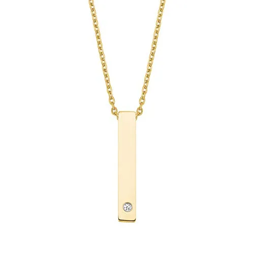 s.Oliver Kette mit Anhänger 2028472 - Edelstahlkette für Damen in elegantem Gold, verstellbar und mit stilvollem Barren-Anhänger – perfekt für jeden Anlass!