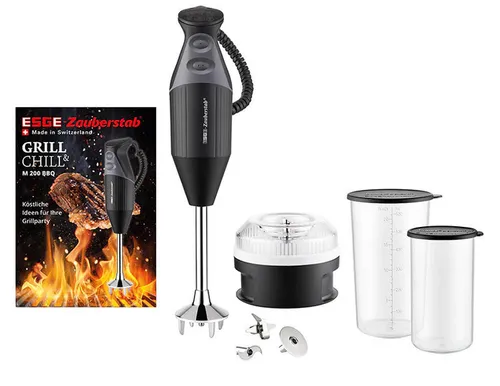ESGE Stabmixer M 200 BBQ mit Rezeptbuch - Der ESGE Stabmixer M 200 BBQ mit 200 W Leistung ist ideal zum schnellen Pürieren und Mixen. Inklusive Rezeptbuch für kreative Kochideen. Perfekt für die Küche! Jetzt ausprobieren!