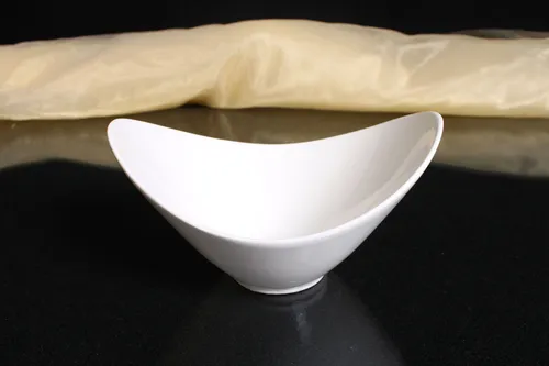 Schale oval Porzellan weiss Schälchen Obstschale Dekorschale  Ø 20/13,5