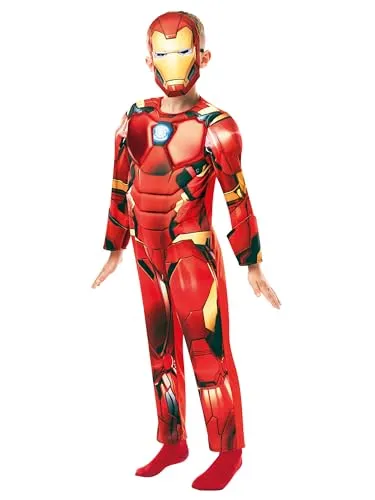 Rubie's 640830L Marvel Avengers Iron Man Deluxe Kinderkostüm, Jungen, 7-8 Jahre, Rot Halloween