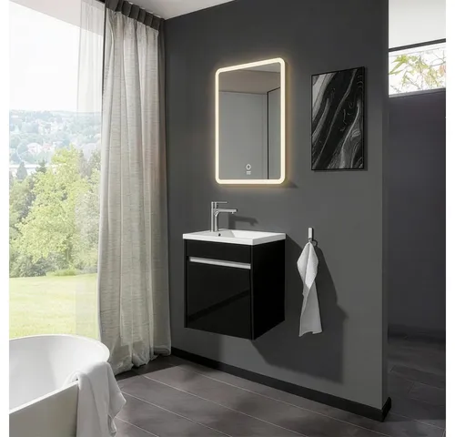HOME DELUXE Badmöbel-Set BORKUM – Hochglanz schwarz von Home Deluxe