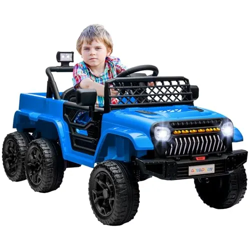 AIYAPLAY Kinder Elektroauto 12V - 4x4-Antrieb mit Fernbedienung - Elektrofahrzeuge: Dieses 12V Kinderauto bietet 4x4-Antrieb, sanften Start und interaktive Funktionen wie Musik und Lichter für ein aufregendes Fahrerlebnis.