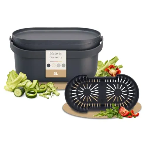 GARANTIA NOVA Biomülleimer 5 Liter graphite grey in grau von GARANTIA