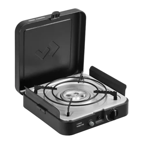 CADAC Camping-Gasgrill 1-Cook Turbo FFD - Leistungsstarker Tischgrill - Campinggrills: Ultrakompakter Gaskocher mit 2,2 kW Turbo-Brenner, ideal für mobiles Kochen und sicher in Innenräumen durch Zündsicherung.