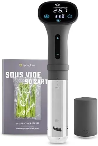 Produktbild SPRINGLANE Sous-Vide-Garer Henry inkl. Vakuumierer und Vakuumiertüten, Vakuumgarer Stick, LED Touch-Display, Umwälzpumpe & Abschaltautomatik