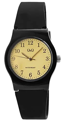 Q&Q Damenuhr Ø 29mm mit schwarzem Silikonband