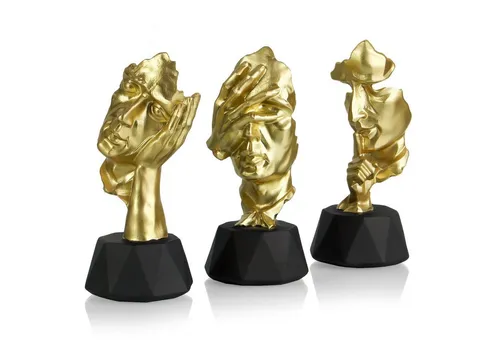 Perfekto24 Skulptur - Handgefertigte Deko-Figur in edlem Gold, 14cm hoch – ein geheimnisvolles Kunstwerk, das Fantasie anregt und für entspannende Ruhe in Ihrem Zuhause sorgt!