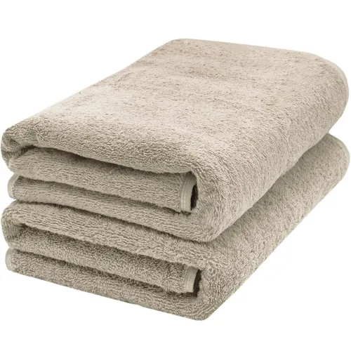 ZOLLNER Saunatuch Walkfrottier 2er Set, 70 x 200 cm in braun von Zollner