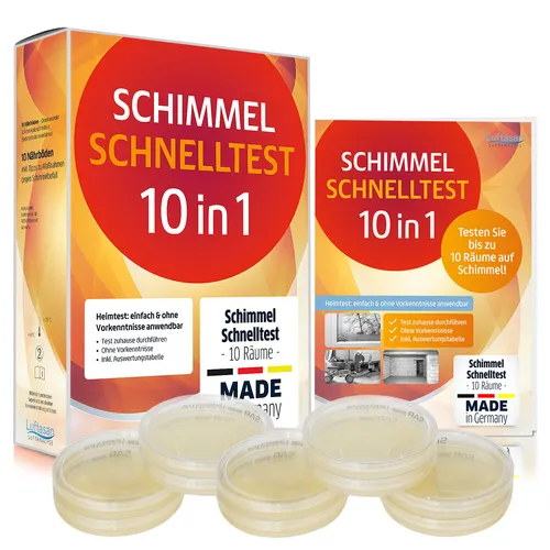 Schimmeltest für zu Hause - Schimmelpilz Schnelltest für 10 Räume Luftasan