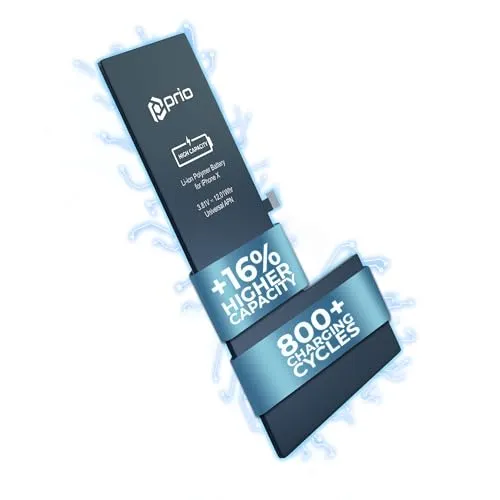 prio® Akku für iPhone X | 3150 mAh | Premium Ersatzakku | +16% Kapazität | Lange Laufzeit | über 800 Ladezyklen