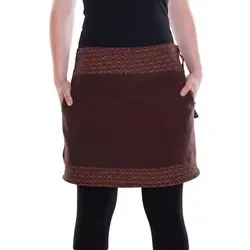 Vishes A-Linien-Rock Thermorock warmer Damen Winterrock kurz Taschenrock aus ECO-Fleece Hippie, Retro, Style, Alternative Bekleidung