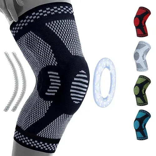 RELIEF Kniebandage für Männer und Damen - Stabilisierung mit Gel-Polster - Medizinische Verbrauchsmaterialien für Knie, bietet hervorragende Unterstützung und Dämpfung durch spezielle Gel-Polster für mehr Komfort beim Sport und Training.