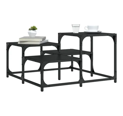 furnicato Couchtisch Stylischer 68 x 68 x 40 cm in Schwarz - Verschönere dein Wohnzimmer mit diesem modernen Couchtisch! Er vereint stilvolles Design und Funktionalität, ideal für Deko und Getränke. Mit stabilen Materialien und einem industriellen Metallrahmen ist er perfekt für jeden Raum.